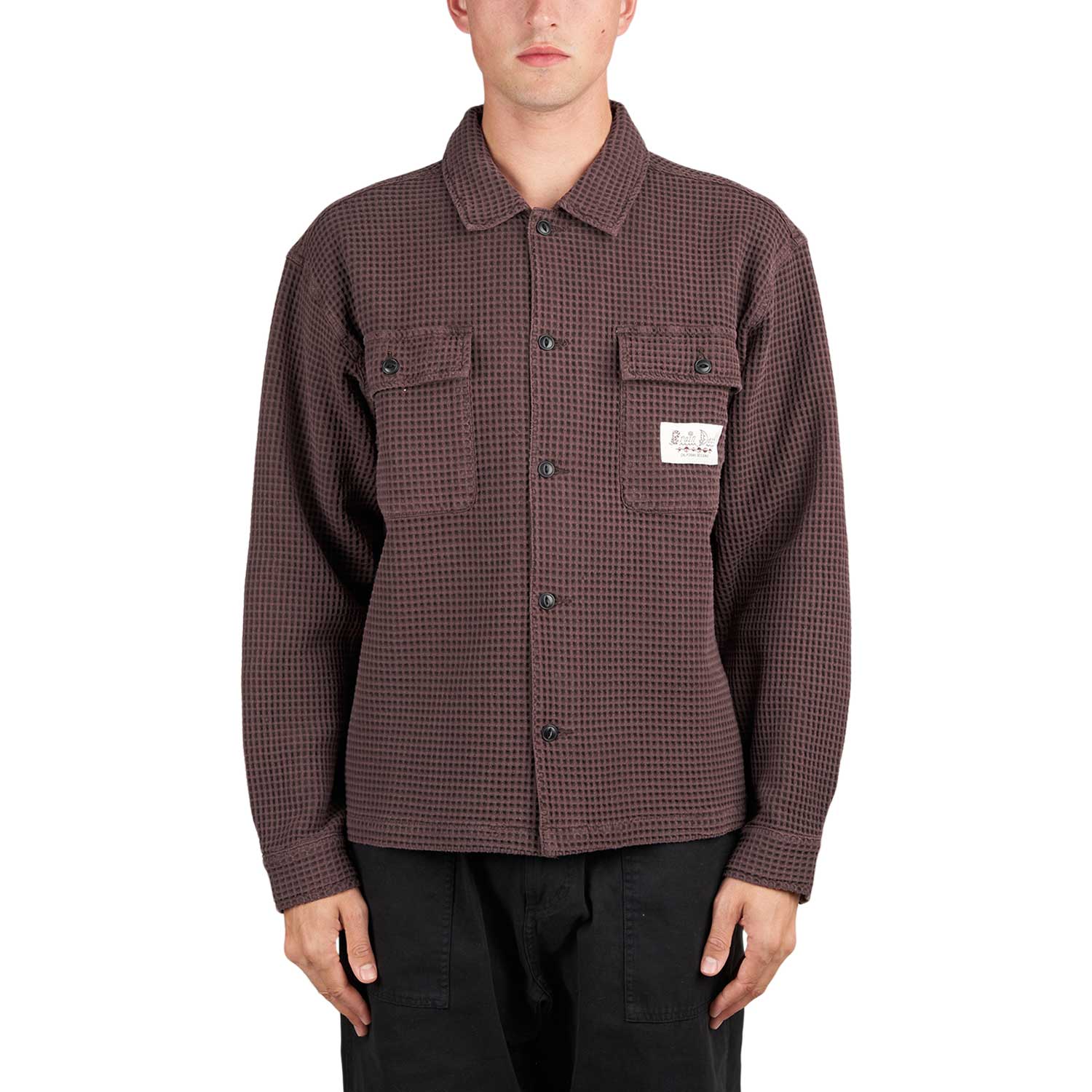 Brain Dead Waffle Button Front Shirt (Brown) BDF24T220039979BR15