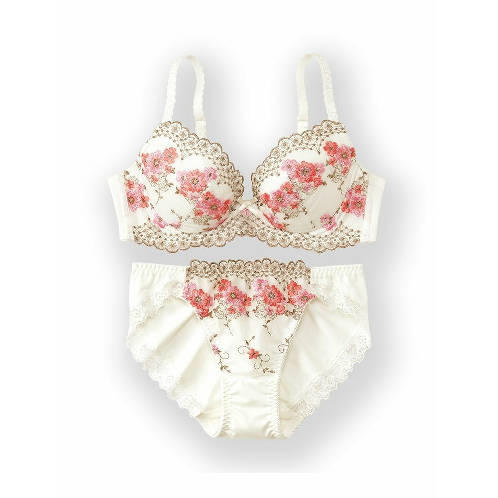 フラワーブラジャー・ショーツセット（フラワーブーケ柄）（トリンプ