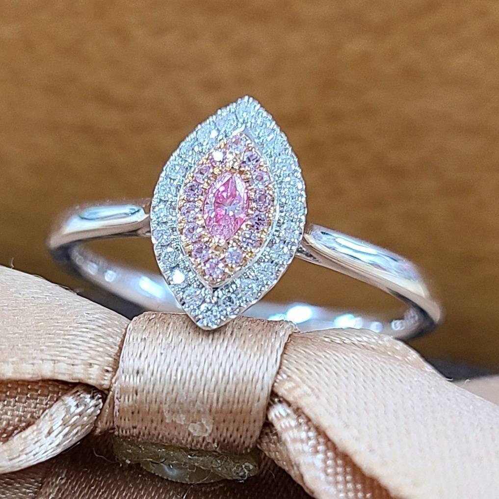 K18WG リングピンクダイヤ