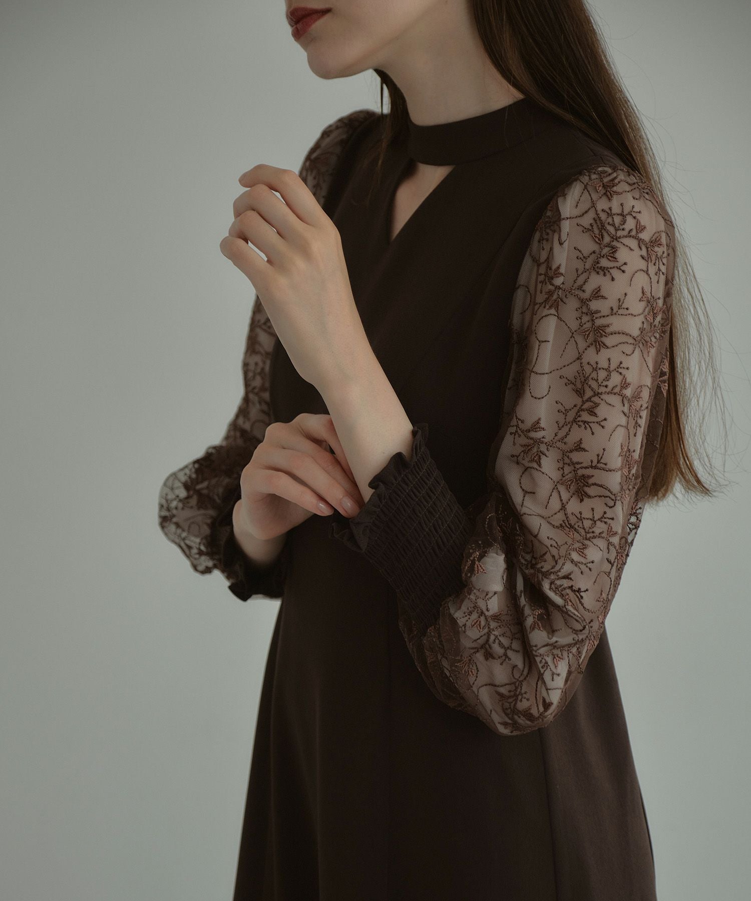 sleeve embroidery dress | ANDRESD