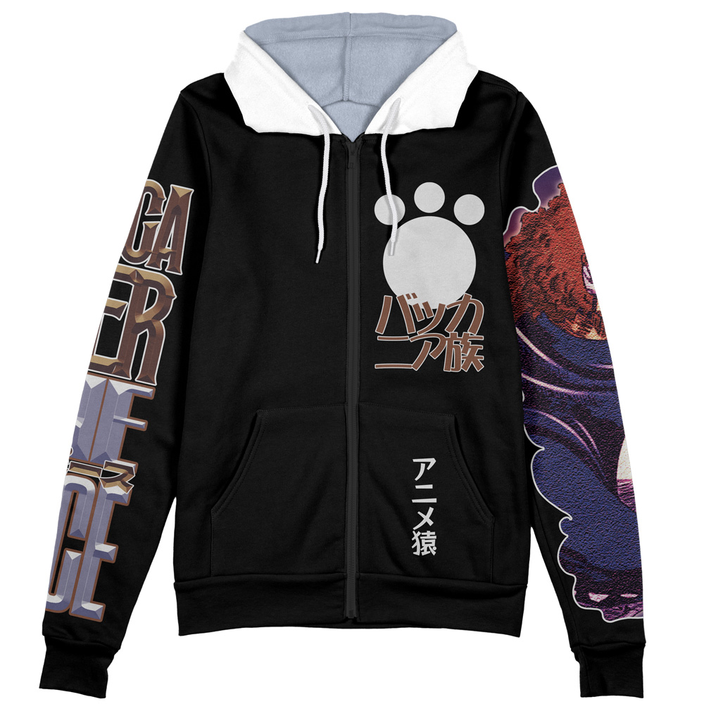 Bartholomew Kuma One Piece Streetwear Zip Hoodie Jacket | Anime Ape