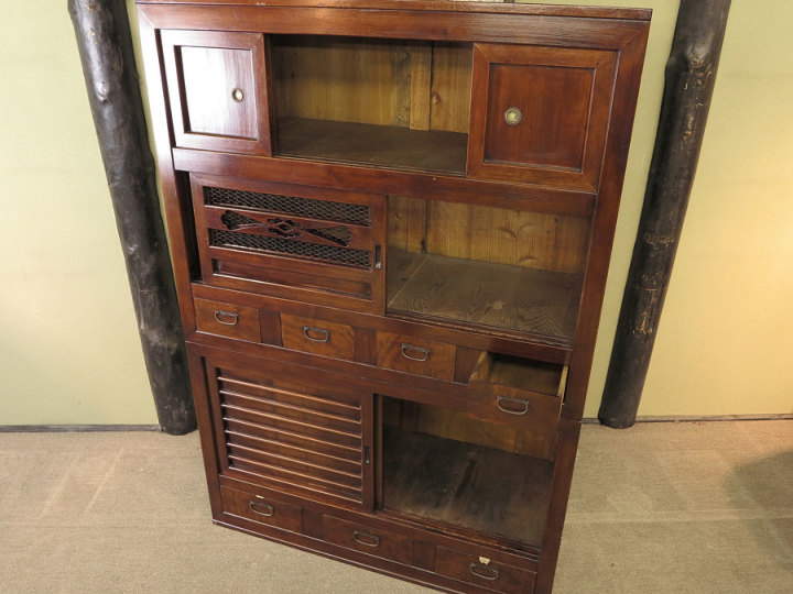 水屋箪笥 時代箪笥 t2568 和タンス アンティークフレックス