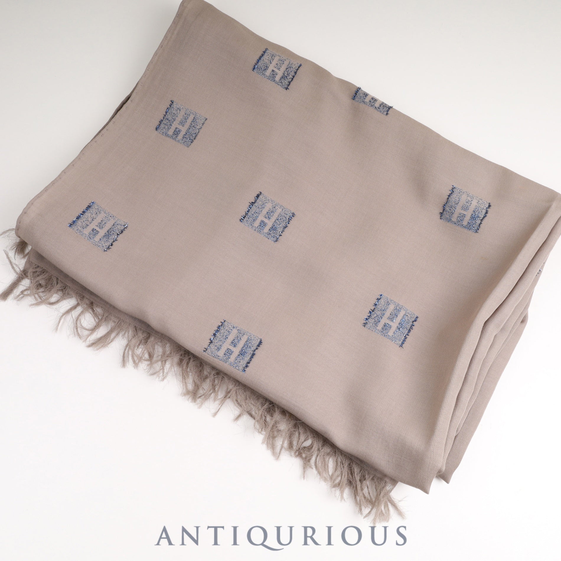 エルメス ストール Hロゴ グレージュ 青ラメ 箱 | 東京銀座の