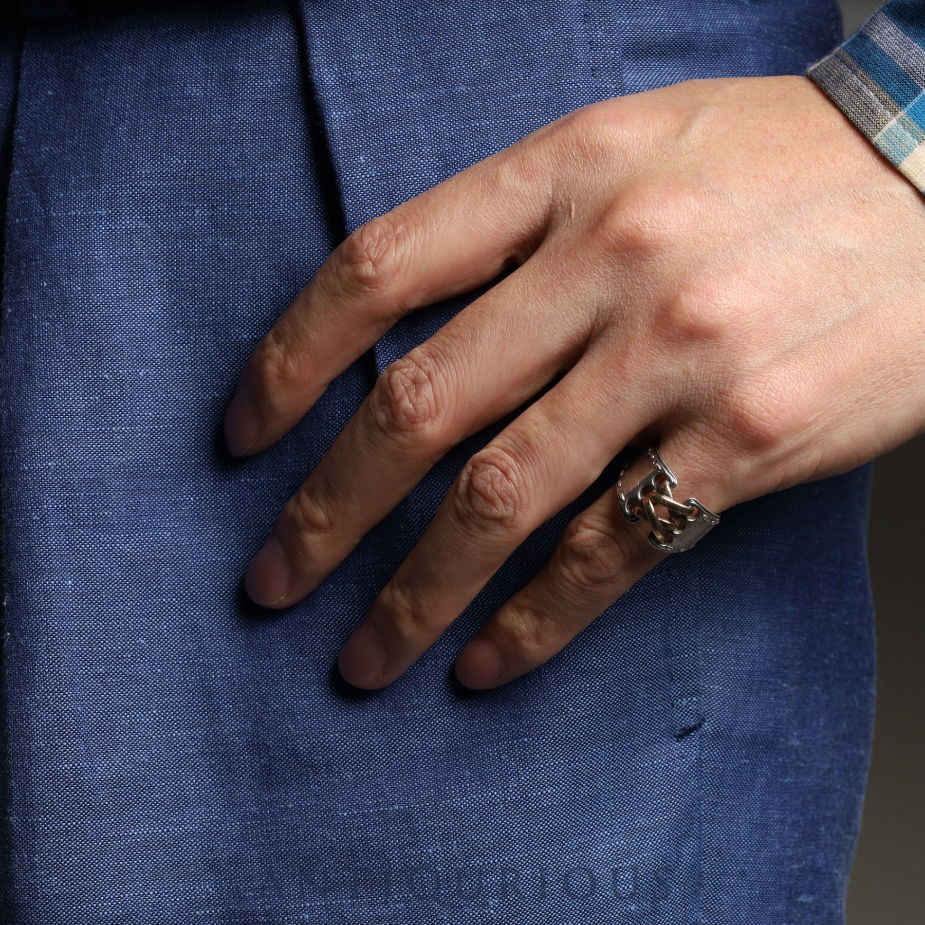 エルメス リング メキシコ コルセット ダブル SV925/750 #52 11.5号