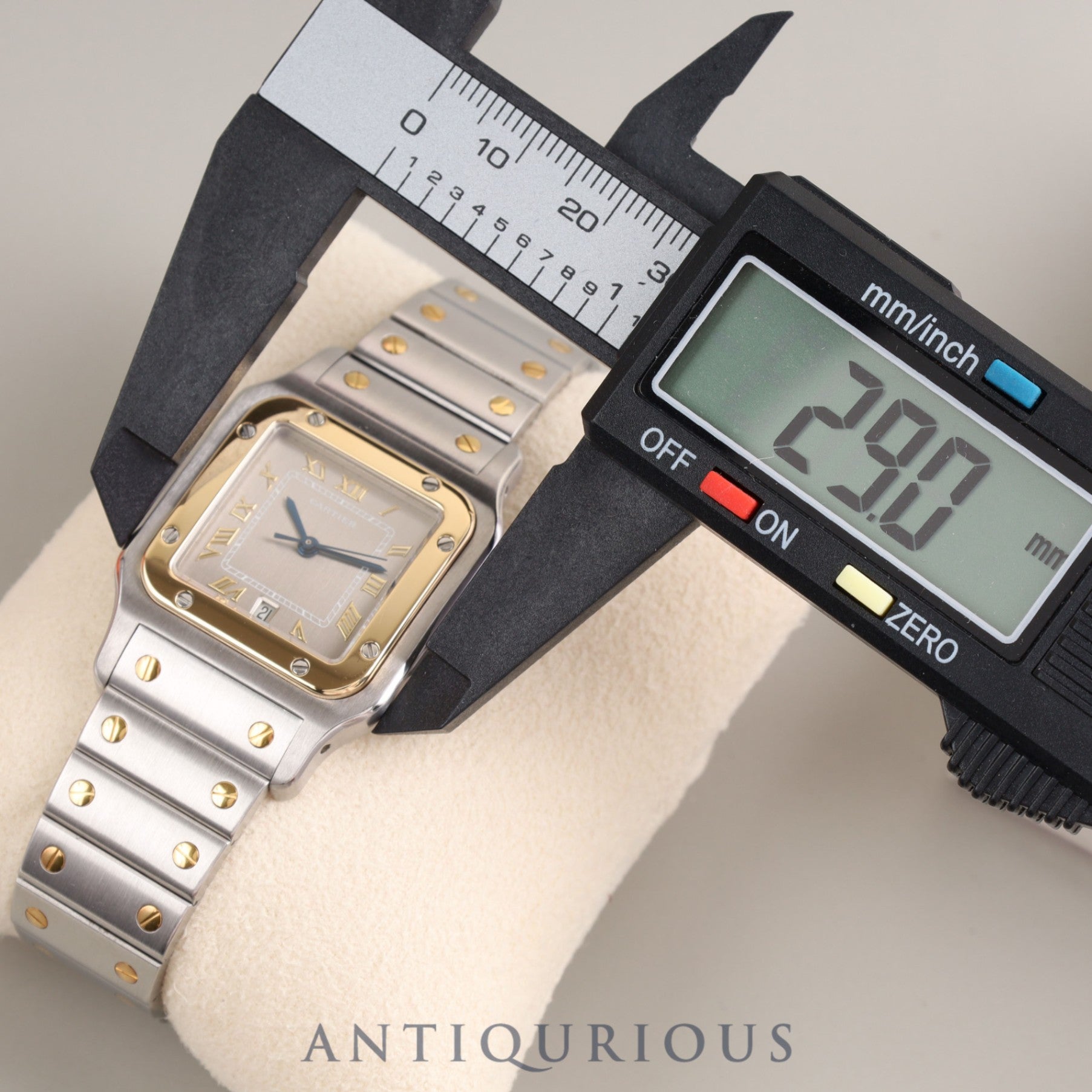 カルティエ サントス ガルベ LM 187901 クォーツ SS/YG グレー文字盤