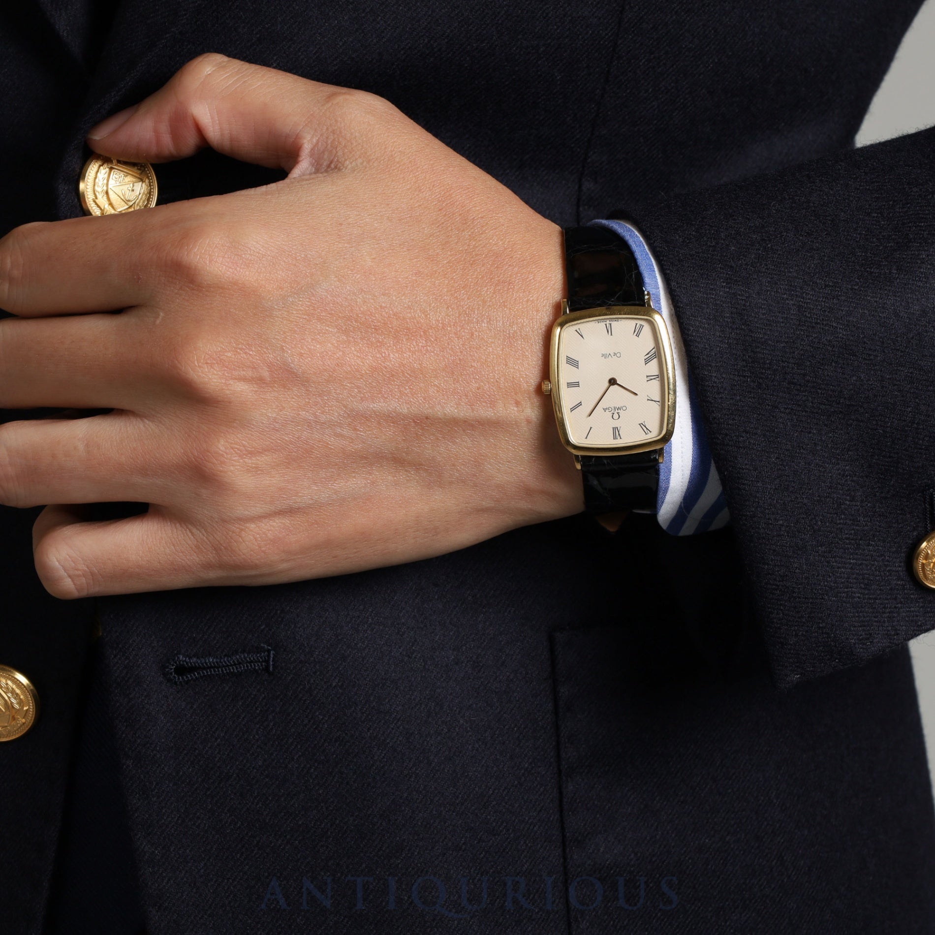 オメガ デ・ヴィル 195.0076 クォーツ Cal.1378 GP シャンパン文字盤