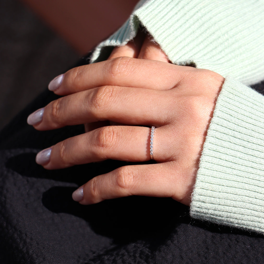 PT900 ダイヤモンド ミル エタニティ リング – anybelle