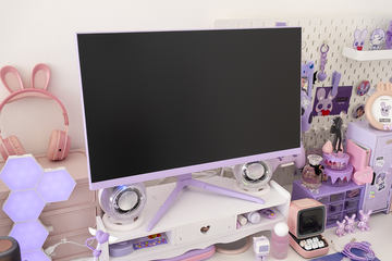 パステルブルーとパステルピンクの200Hz対応ゲーミングモニター - PC Watch