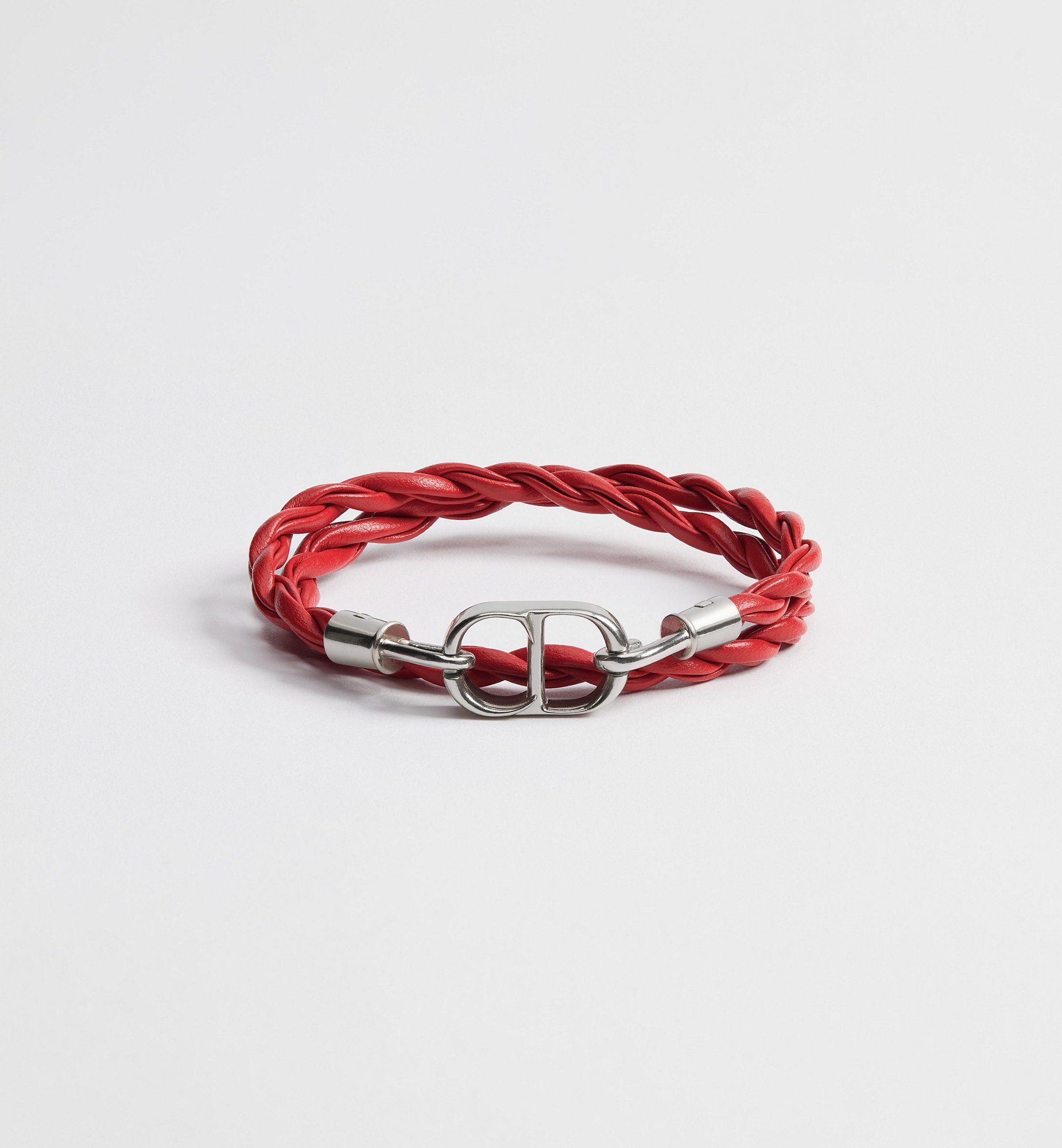 DIOR | CD Icon ブレイドレザー ダブルブレスレット カーフスキン & 真鍮