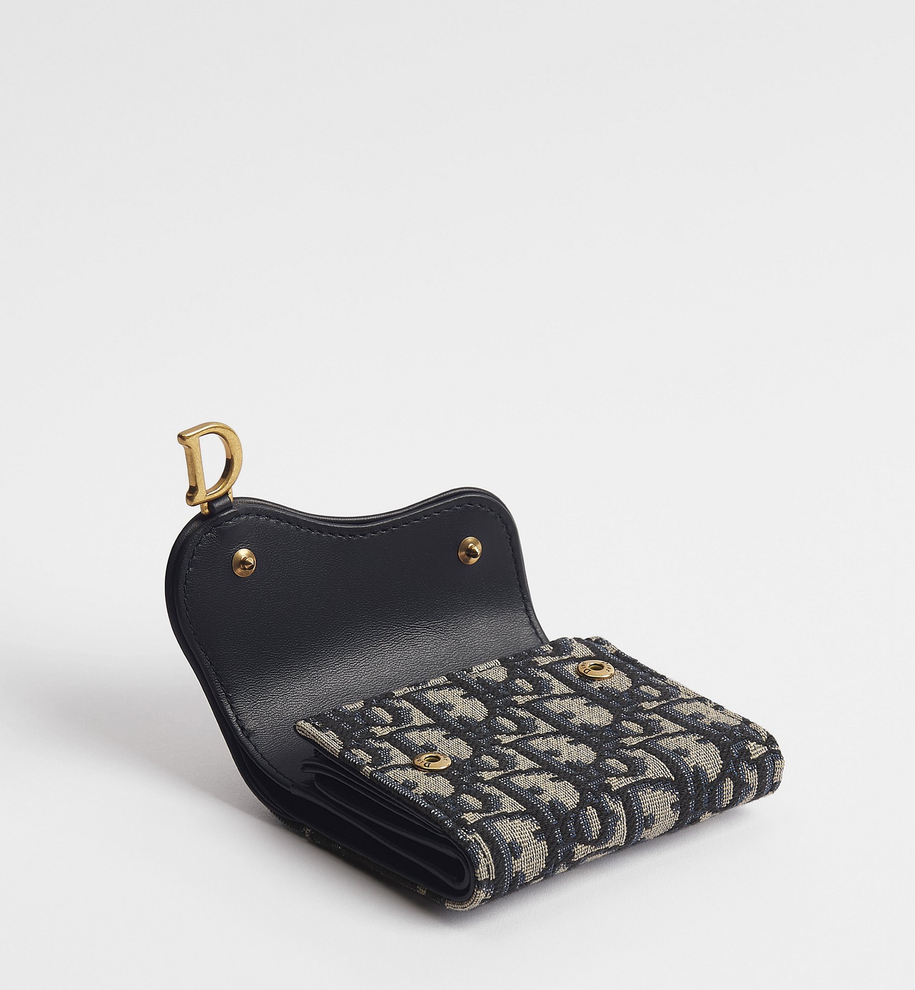 Saddle Lotus Wallet Blue Dior Oblique Jacquard | DIOR
