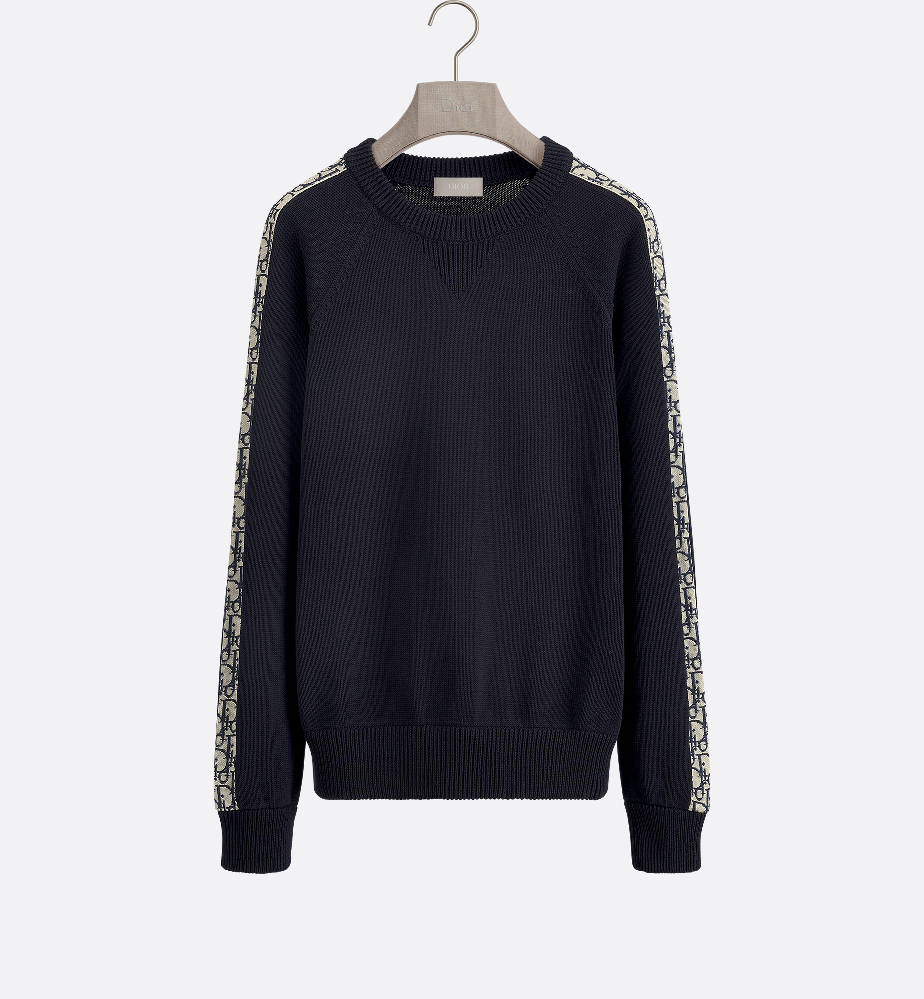 Sweater with Dior Oblique Inserts Deep Blue Cotton Jersey | DIOR