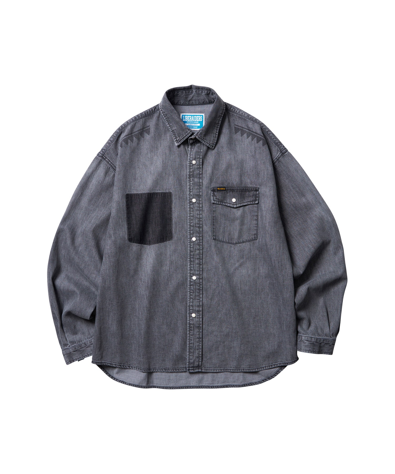 LIBERAIDERS TRIBAL DENIM SHIRT BLACK（リベレイダース トライバル