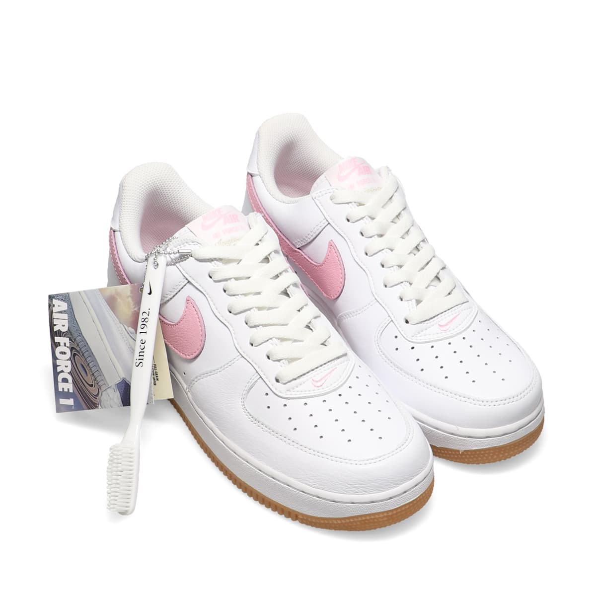 NIKE AIR FORCE 1 LOW RETRO WHITE/PINK-GUM YELLOW-METALLIC GOLD