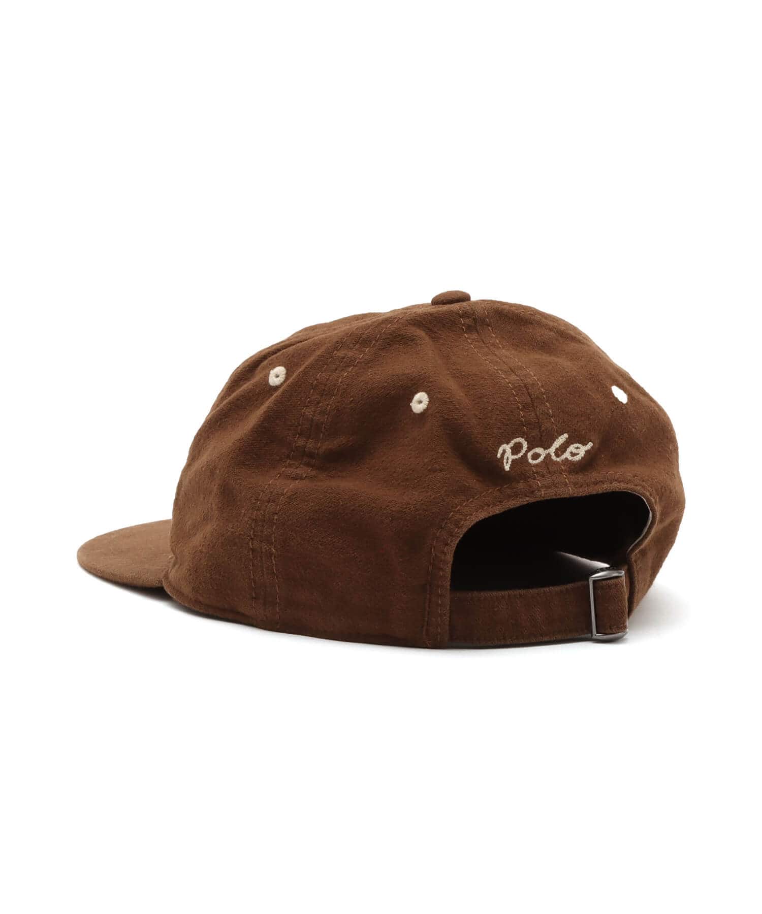 POLO RALPH LAUREN CHAMOIS ”P” AUTHENTIC BASEBALL CAP CHOCOLATE