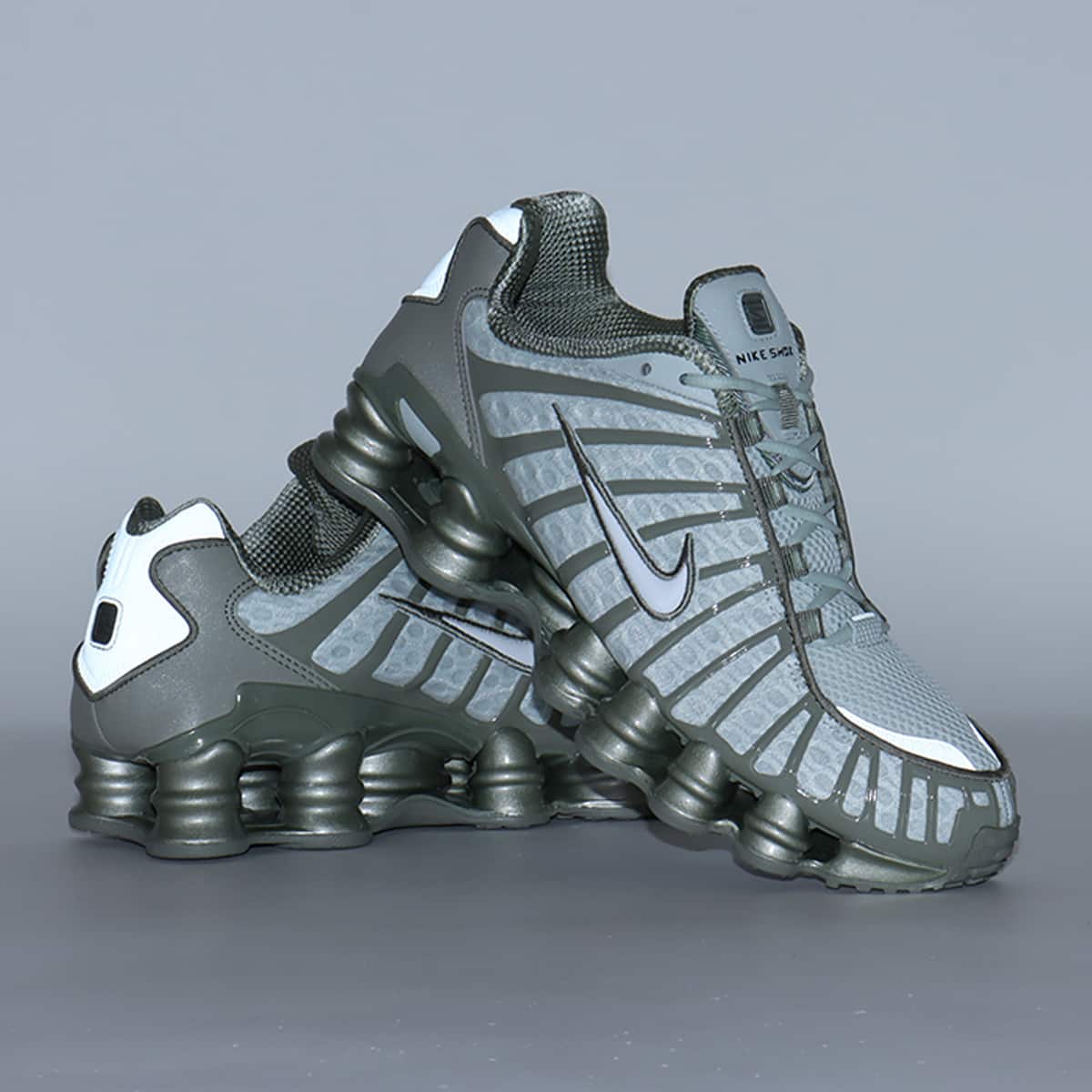 NIKE W SHOX TL LIGHT SILVER/WHITE-LIGHT ARMY（ナイキ ウィメンズ