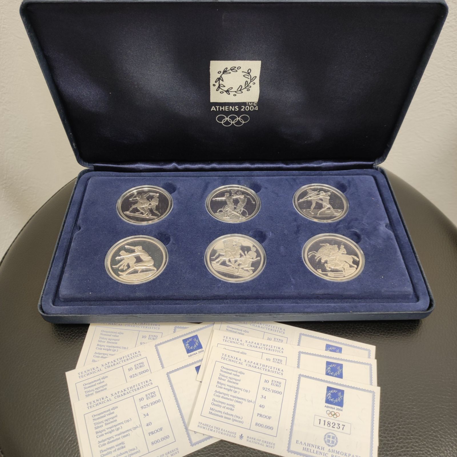 アテネ2004 オリンピック 競技大会公式記念コイン 銀貨6枚セット 第1次