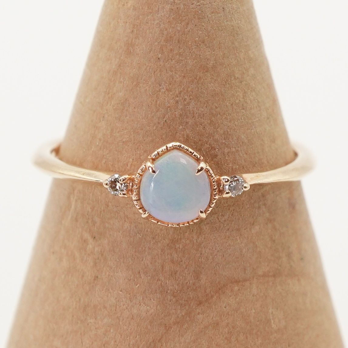 美品 アガット オパール K10 ダイヤモンド リング/24-4436 - メルカリ
