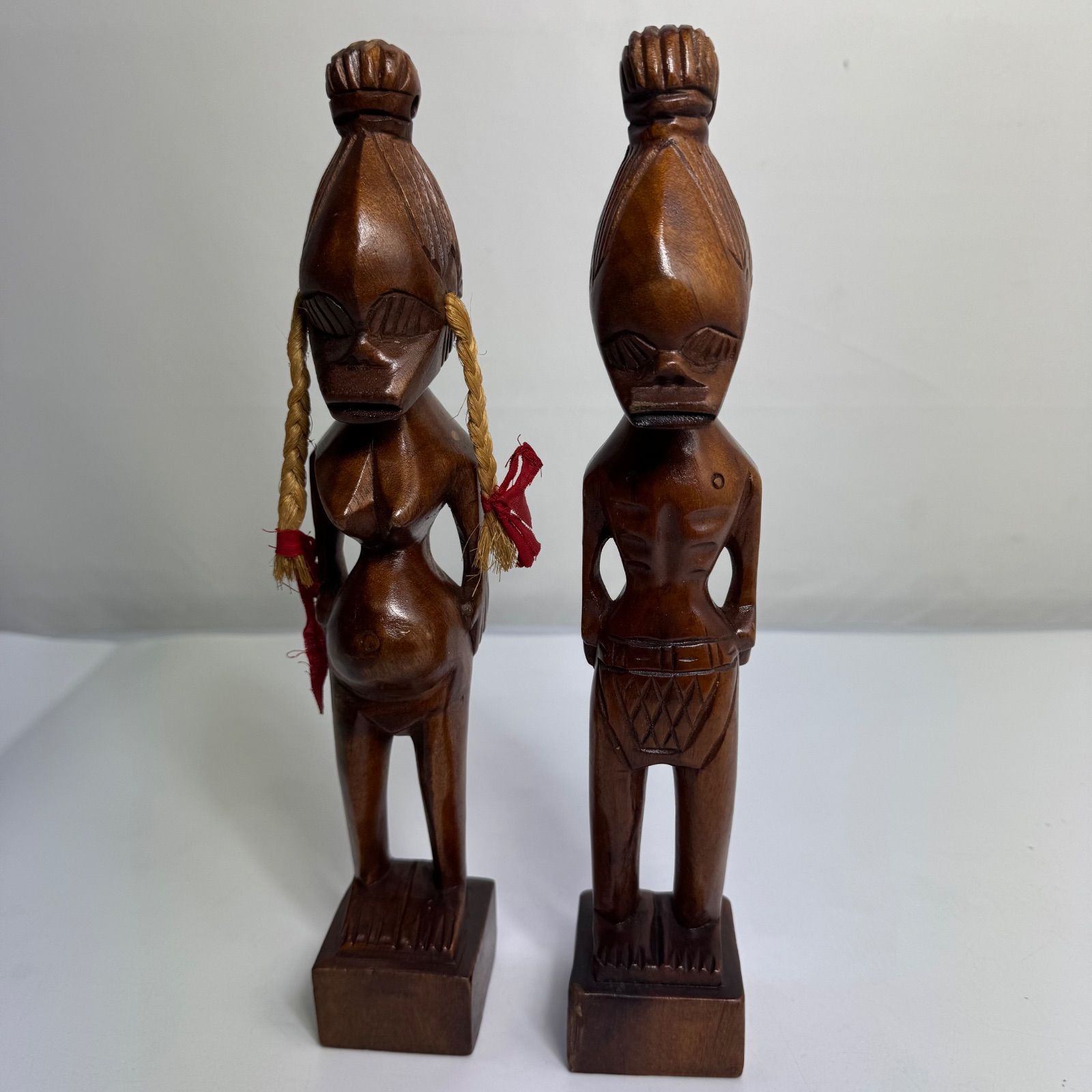 アフリカ 木彫り人形 男女ペア 民芸品 マラウイ 彫刻 インテリア