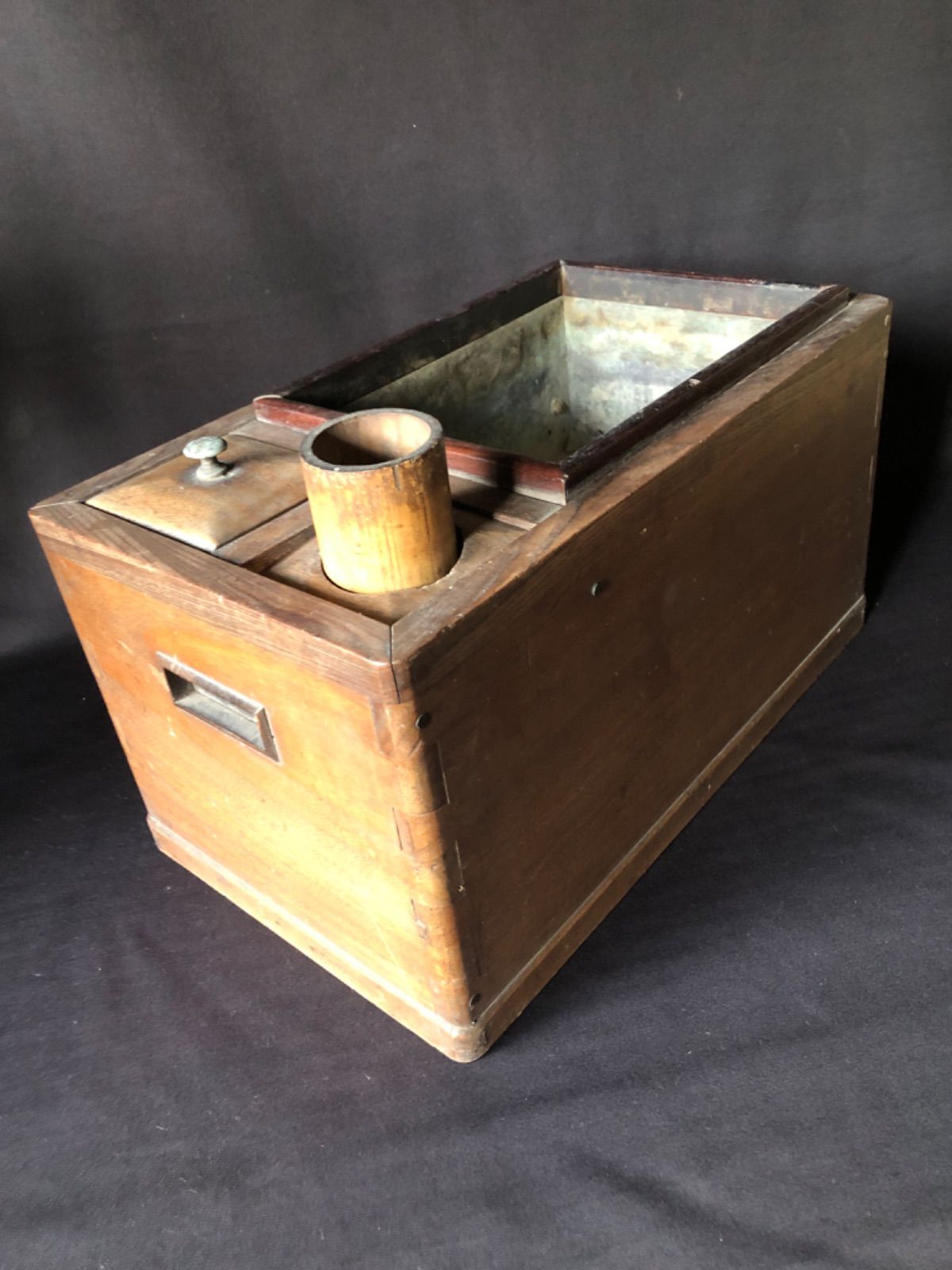 長火鉢 小型火鉢 木製 手炙り 古民具 昭和レトロ ディスプレイ 時代物