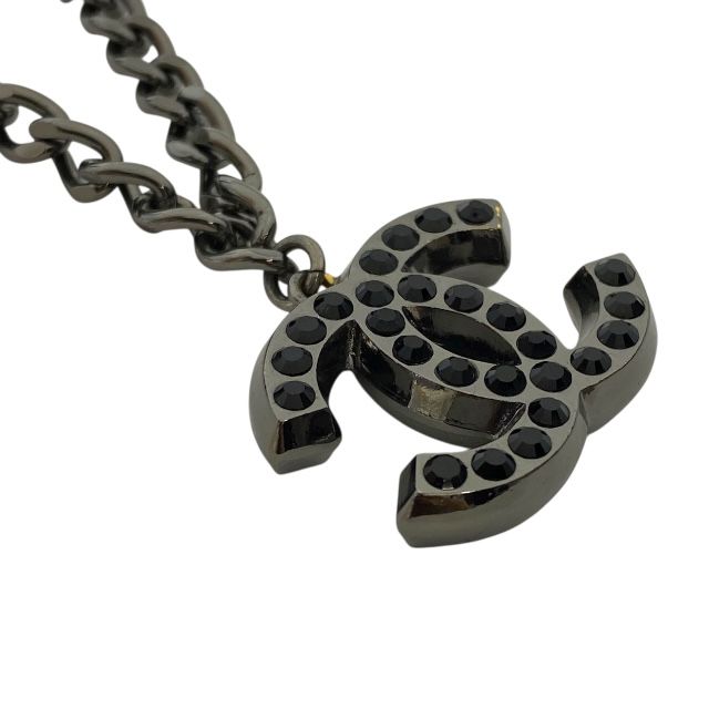 シャネル ネックレス 04A ココマーク ブラックストーン ラインストーン