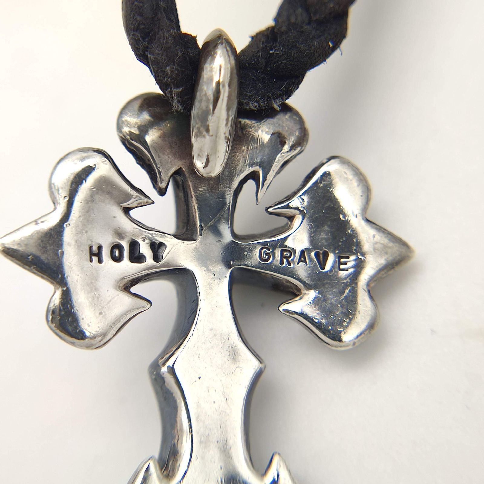 美品】HOLY GRAVE ホーリーグレイブ クロストップネックレス レザー