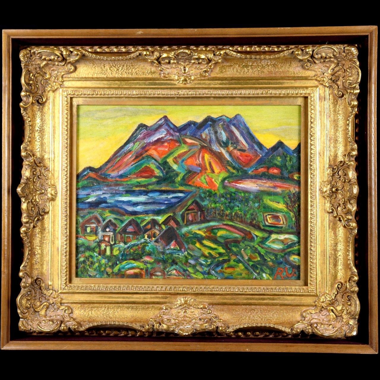 梅原龍三郎 「櫻島」肉筆油彩6号 楾 O324-R - メルカリ