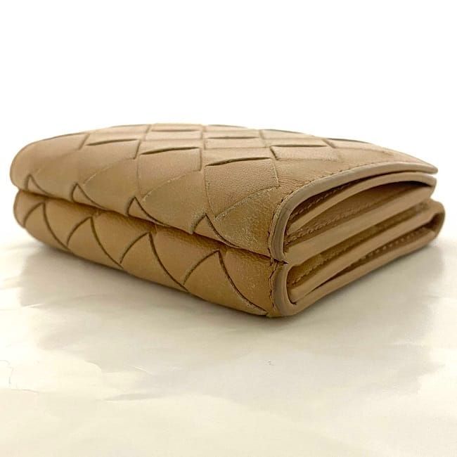 ボッテガ ヴェネタ 三つ折り 財布 ベージュ イントレチャート
