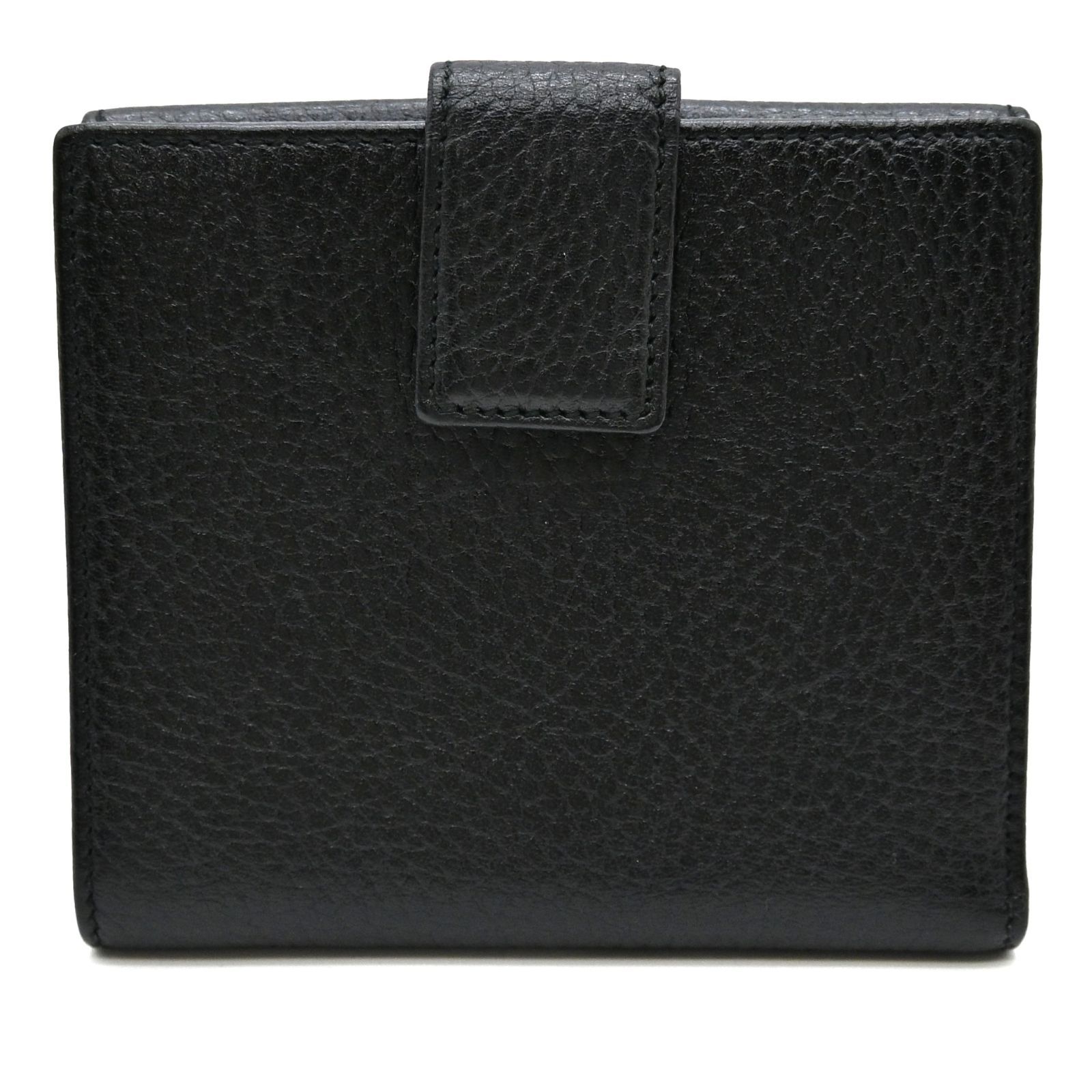 GUCCI グッチ GGマーモント レザー Wホック財布 ブラック (14942