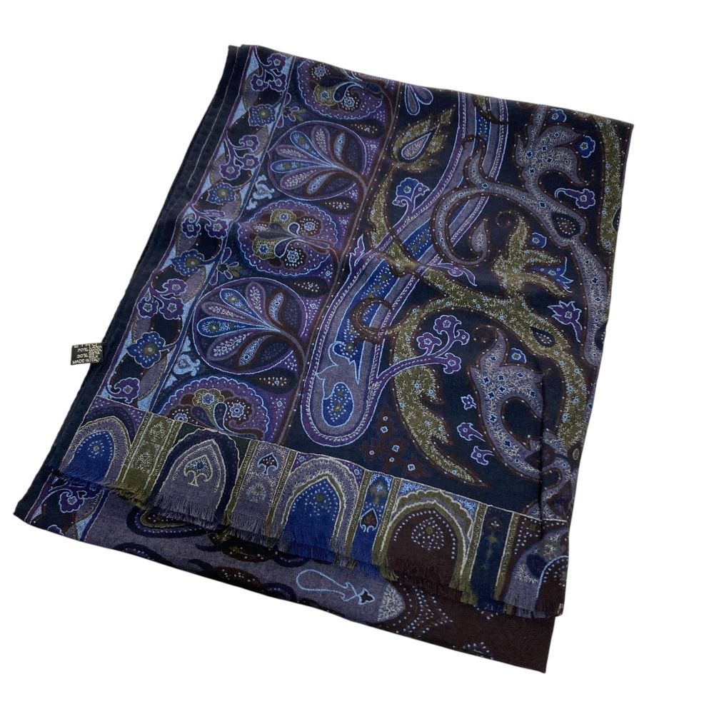 ETRO エトロ ペイズリー 大判 ストール 正方形 シルク ウール 【公式通販】