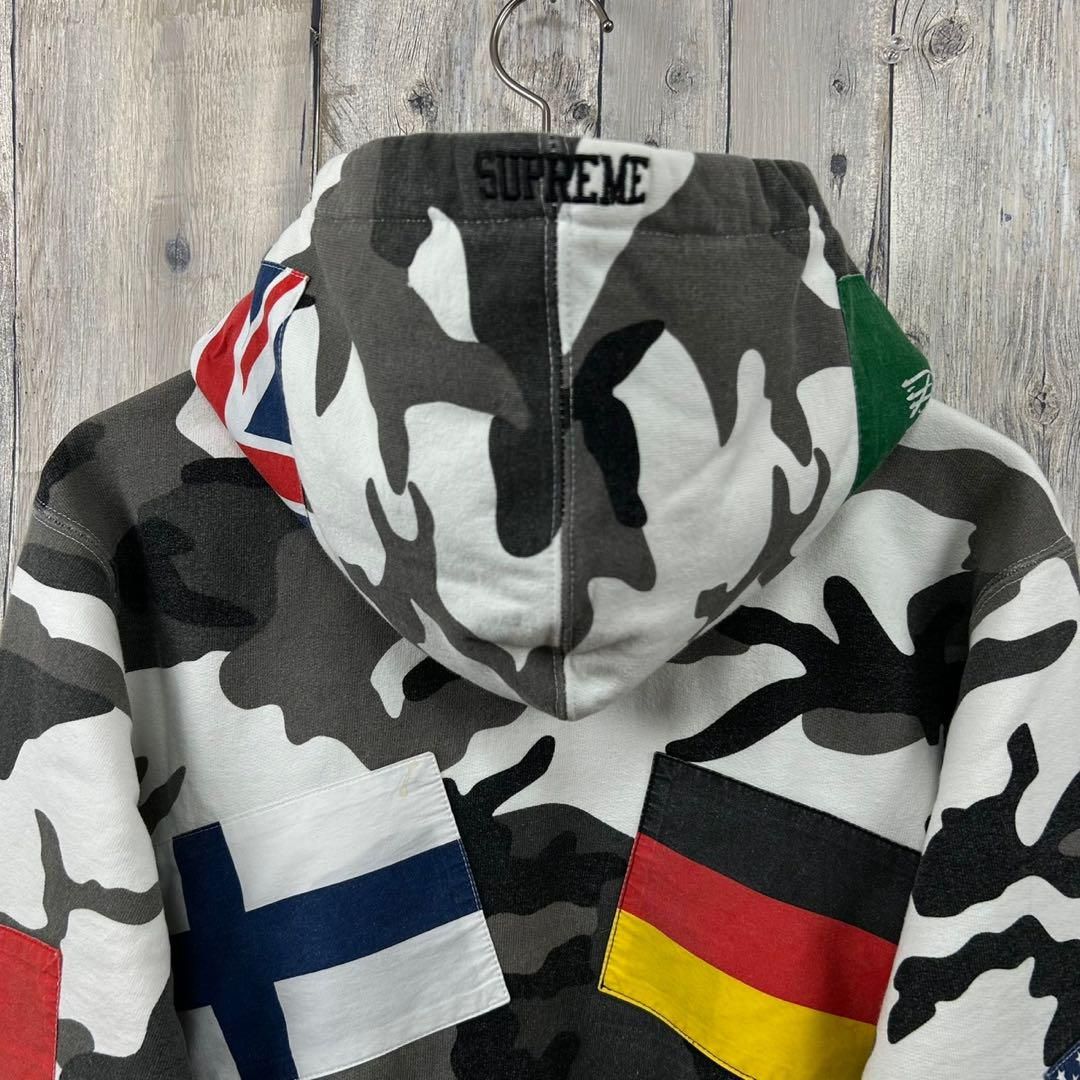 SUPREME シュプリーム カナダ製 13AW 国旗 スウェット パーカー M