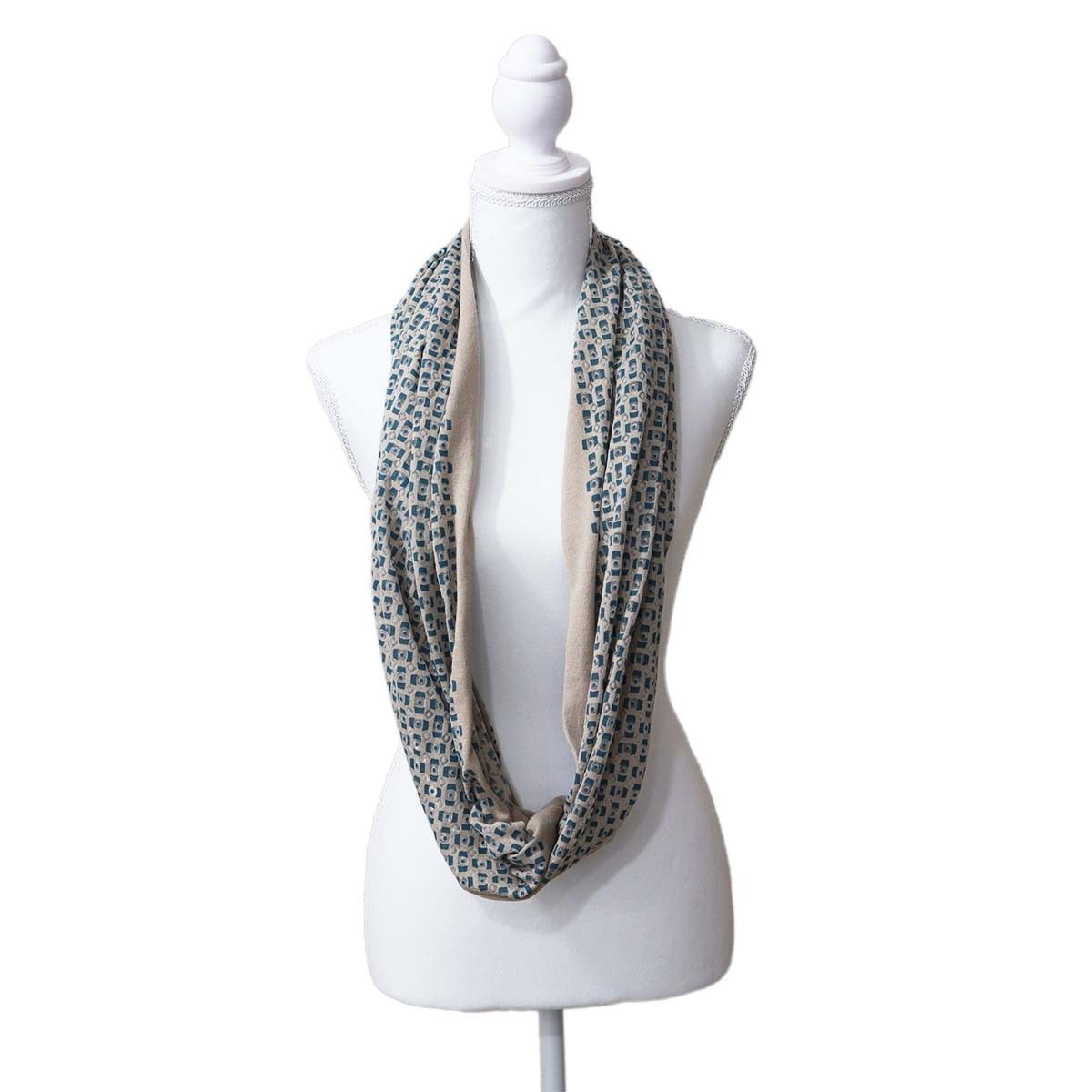 HERMES エルメス スヌード コットン79％ ポリエステル21％ 総柄