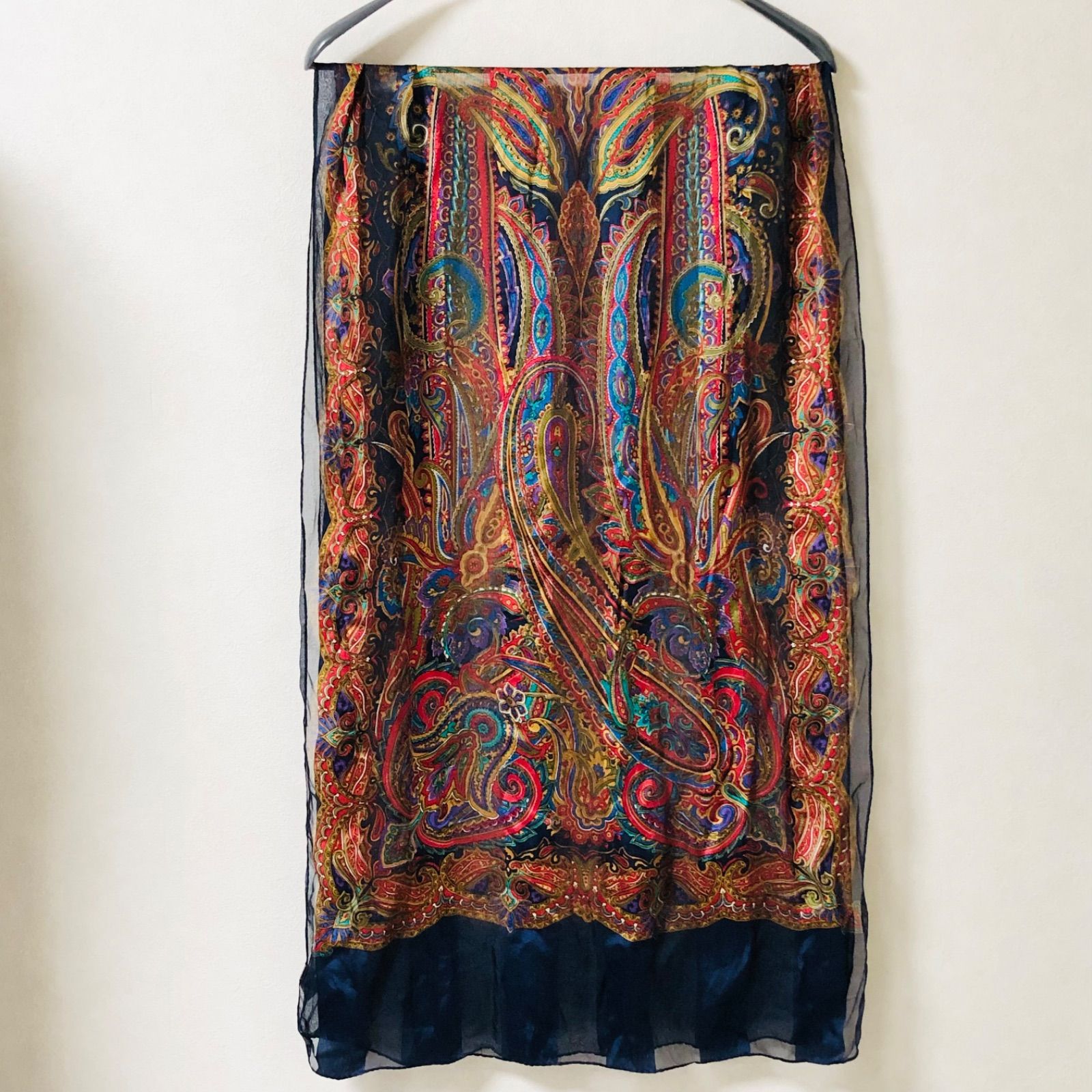 □美品□Yves saint Laurent イヴサンローラン 大判ストール ロング