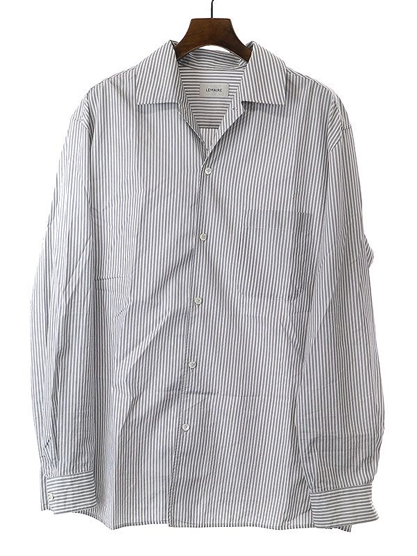 LEMAIRE ルメール 22SS CONVERTIBLE COLLAR LS SHIRT ストライプシャツ