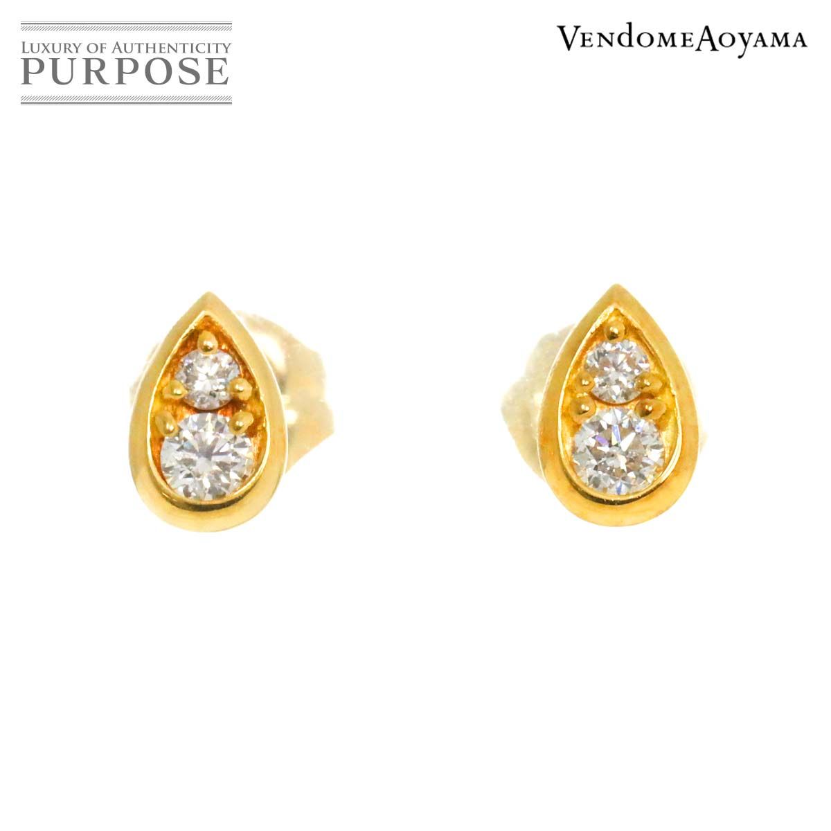 ヴァンドーム青山 Vendome Aoyama ダイヤ ピアス K18 YG イエロー