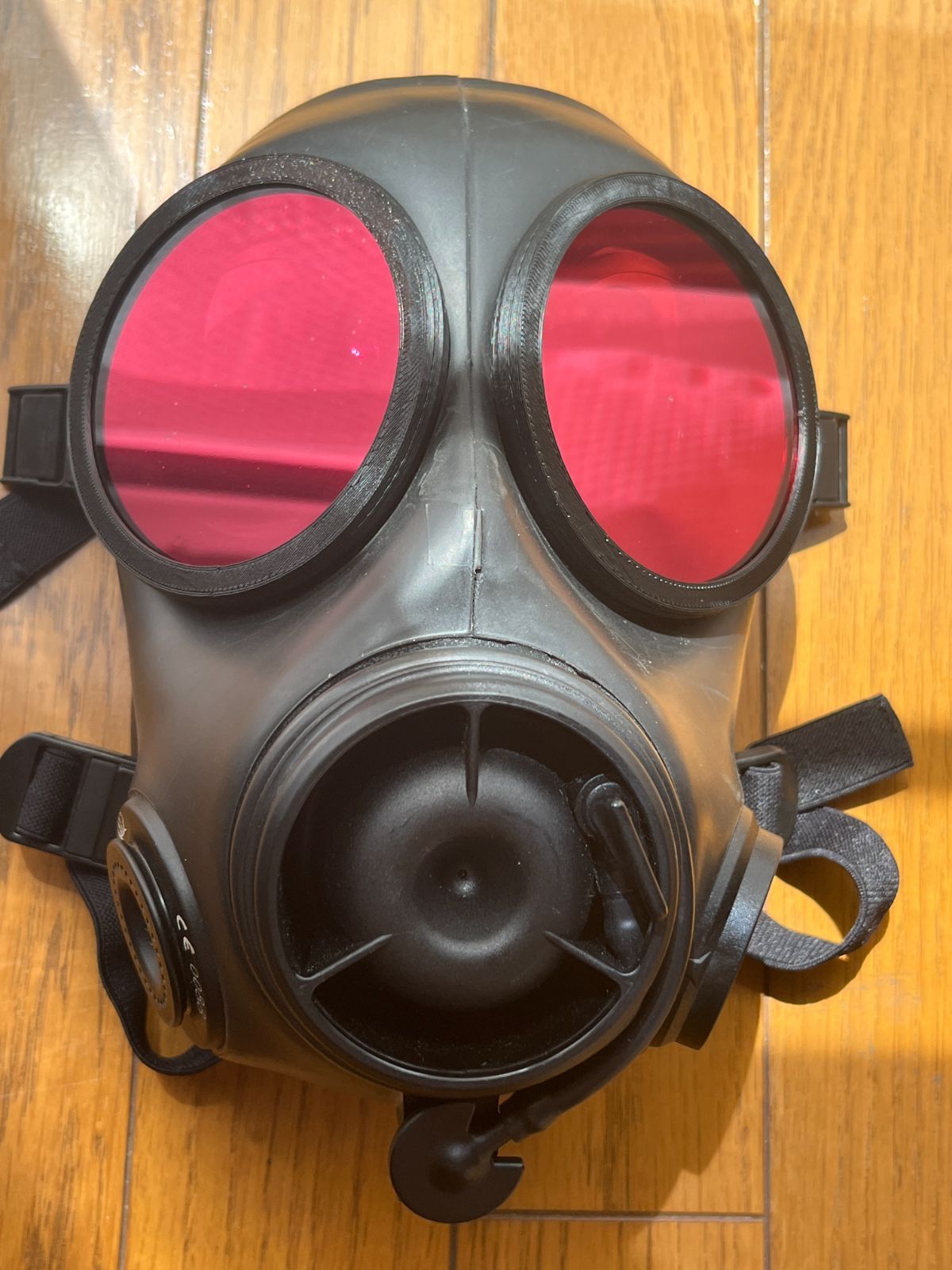 イギリス軍FM12ガスマスク用レンズ レッドミラーフィルム ABS外付け