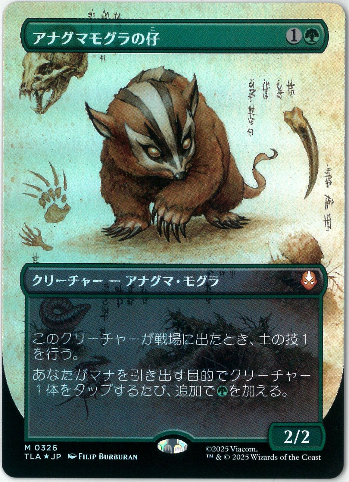 mtg】アナグマモグラの仔 英語版ボーダーレス アバター 伝説の少年アン