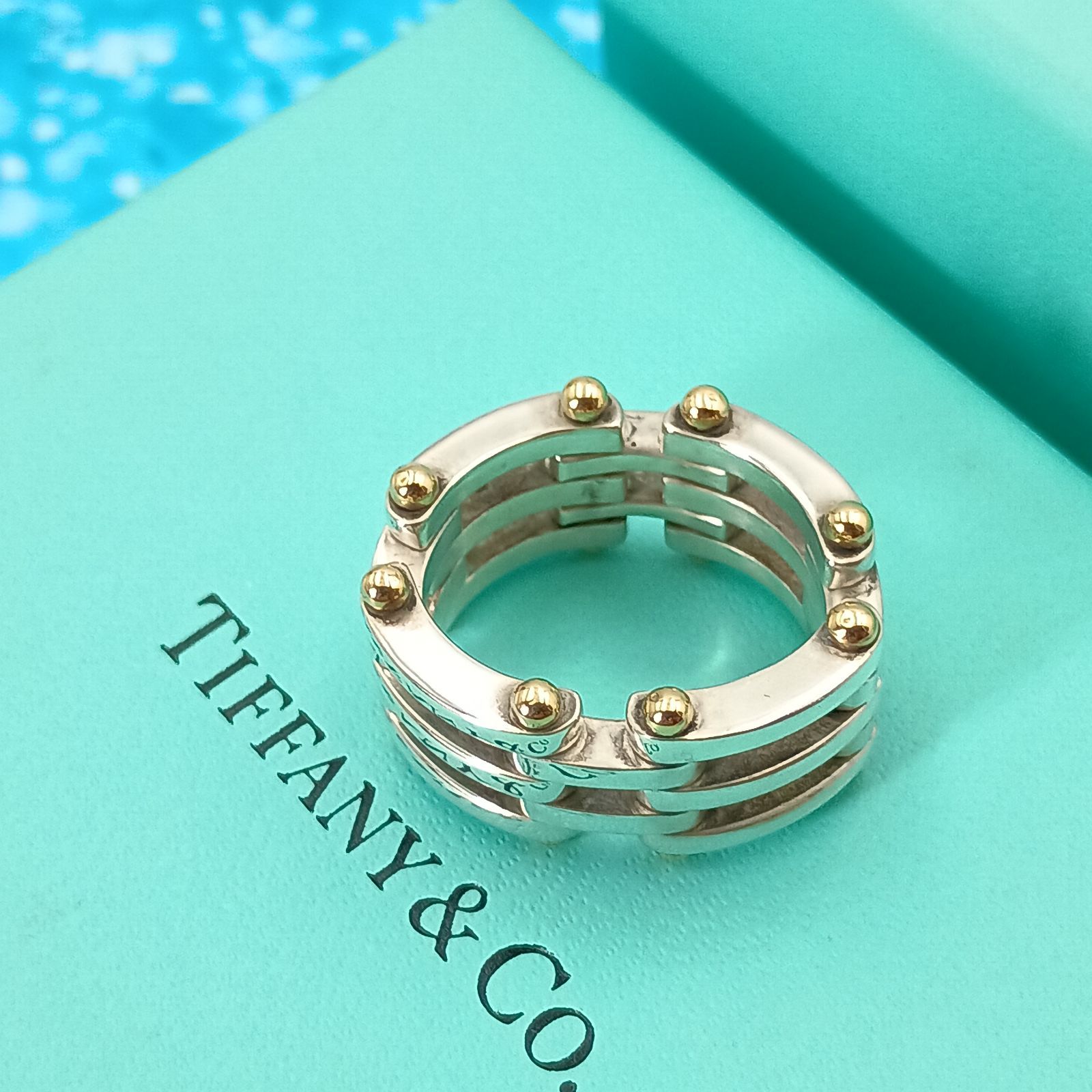 TIFFANY&Co. ティファニー コンビ ゲートリング 約9号 レディース