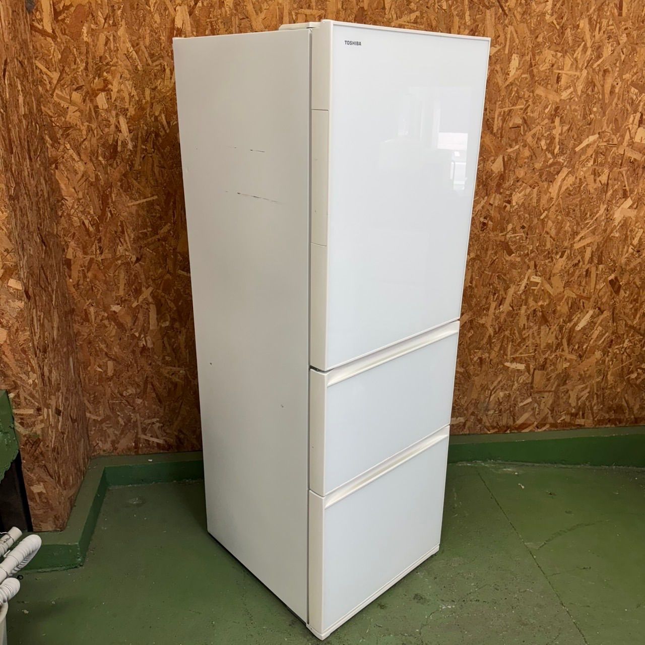 313 東芝 大型冷蔵庫 300L強 小型 家庭用 自動製氷 ガラスパネル 313