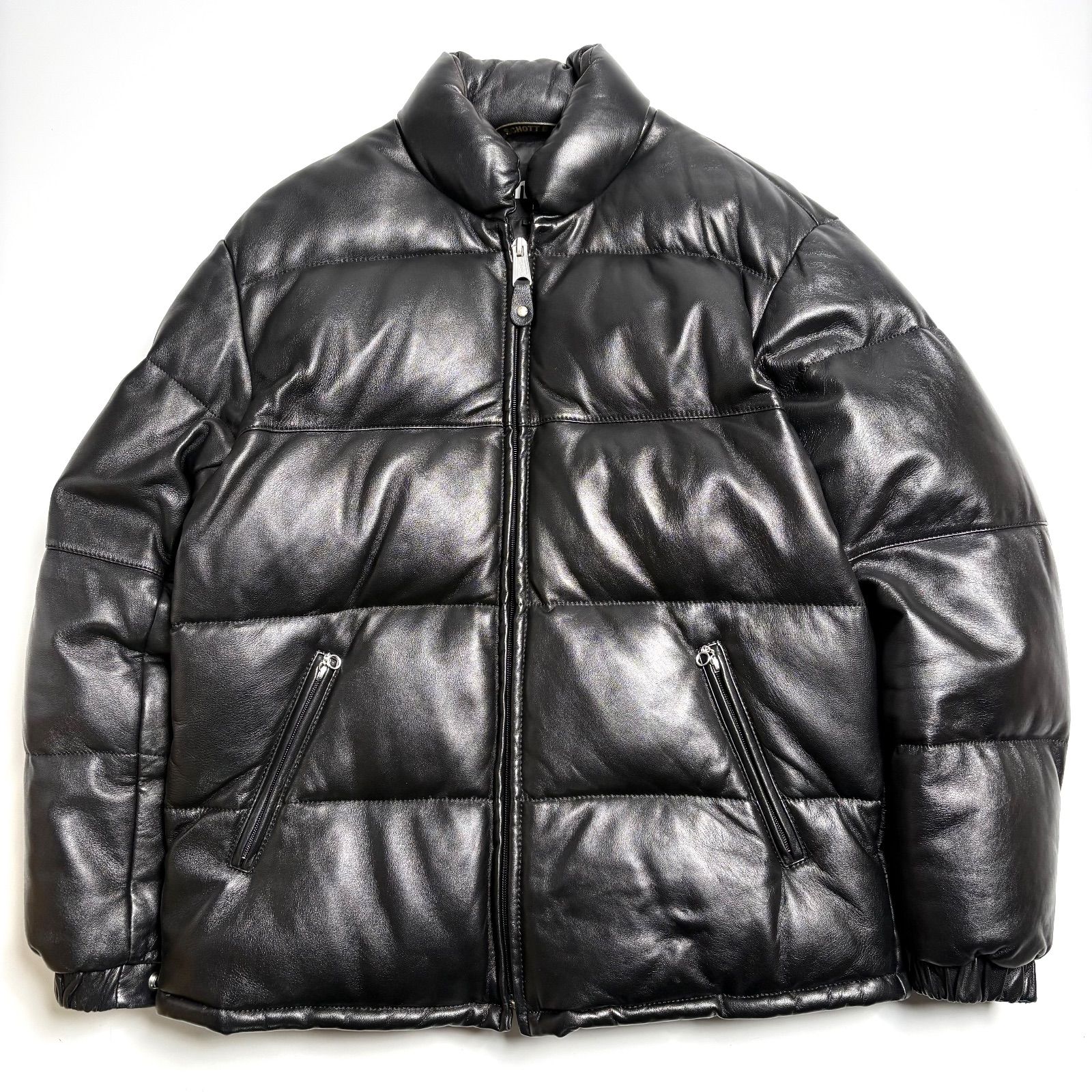 定価9.7万】Schott レザー ダウンジャケット 黒 L 羊革 本革 - メルカリ