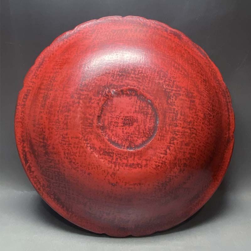 安達佐岳作 鎌倉彫 水指 松図 茶道具 共箱 C884 安達佐岳作 鎌倉彫 水