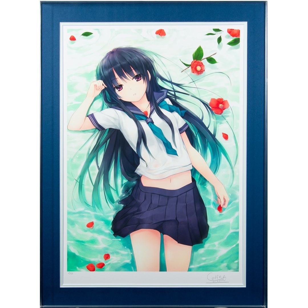 珈琲貴族】 「水椿」 版画 アールジュネス / アールビバン保証書付