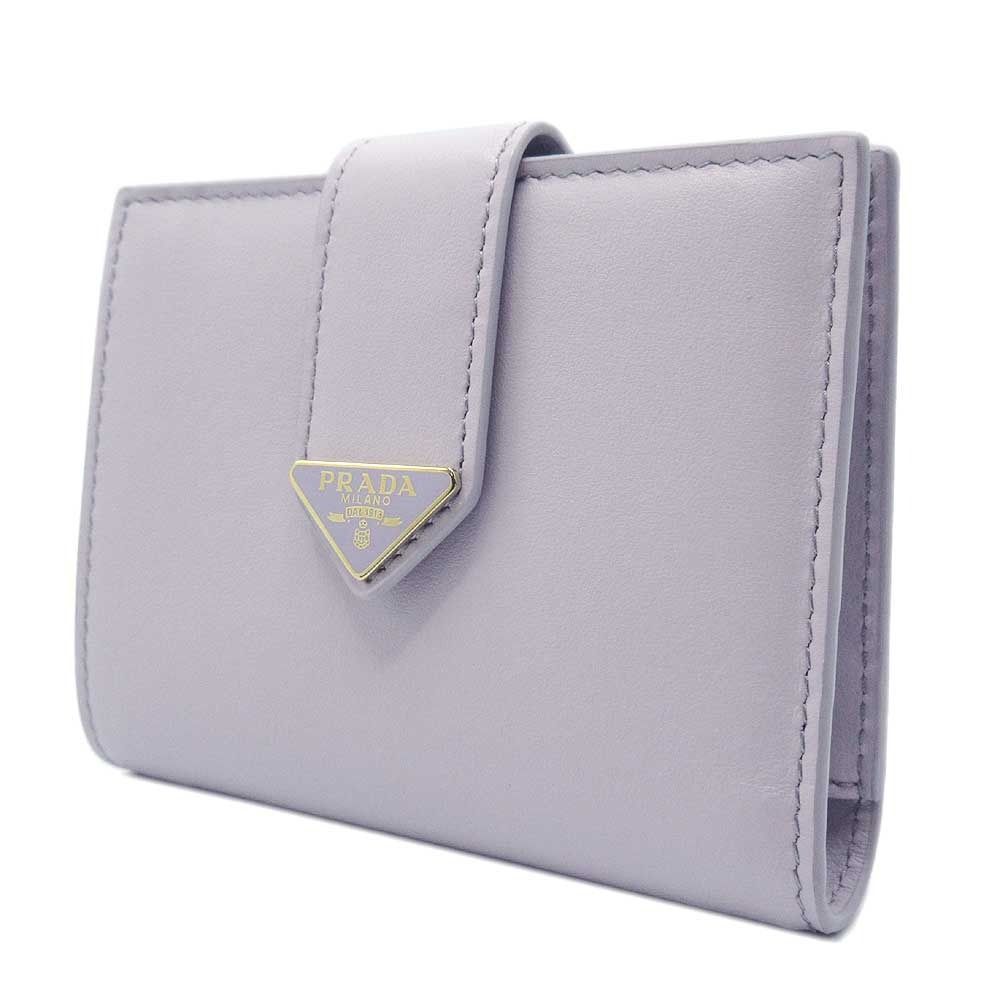 新品】プラダ 1MV204 CITY CALF TAB / GLICINE 財布 二つ折り財布