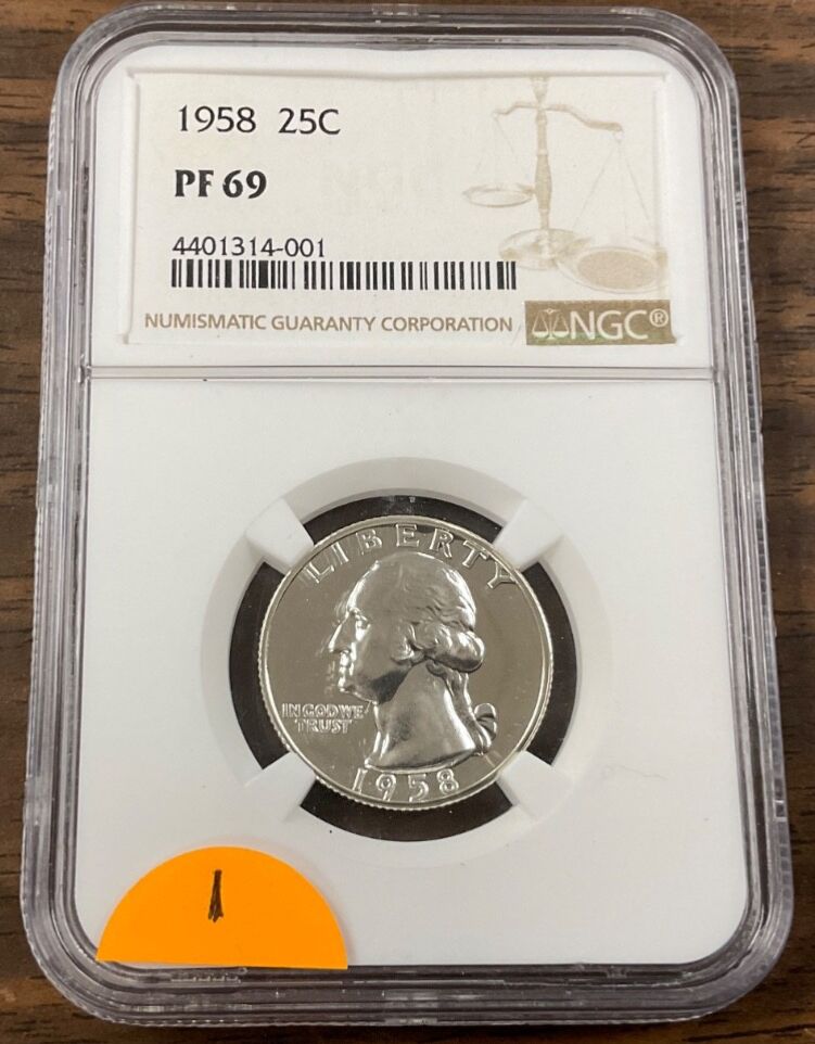 1958年ワシントンシルバープルーフクォーター25セントNGC PF69 - メルカリ
