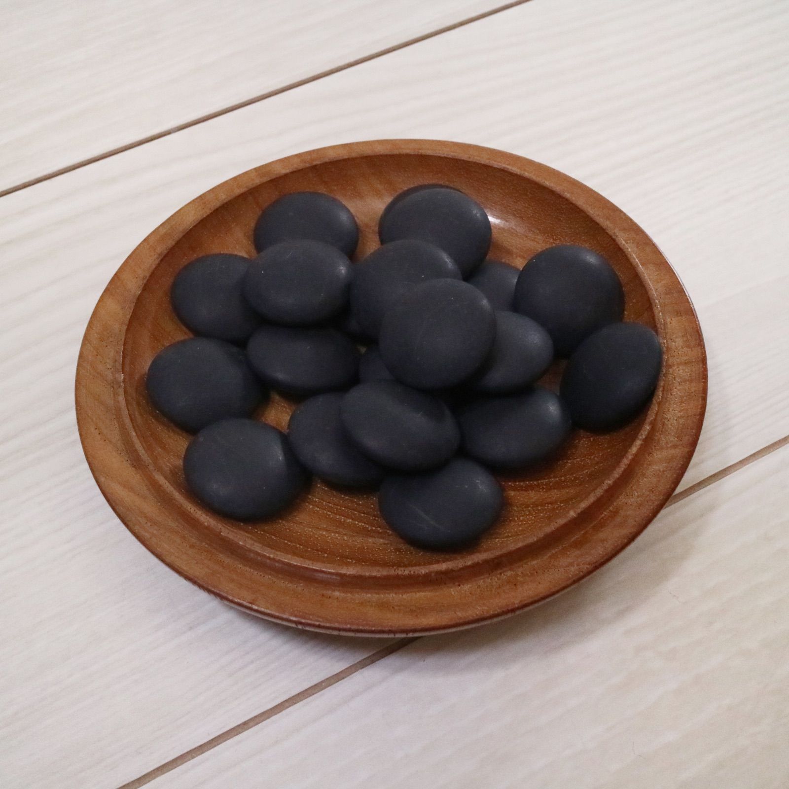 蛤碁石 蛤 はまぐり 34号 那智黒 碁笥付 囲碁 碁石 欅 特大碁笥 - メルカリ