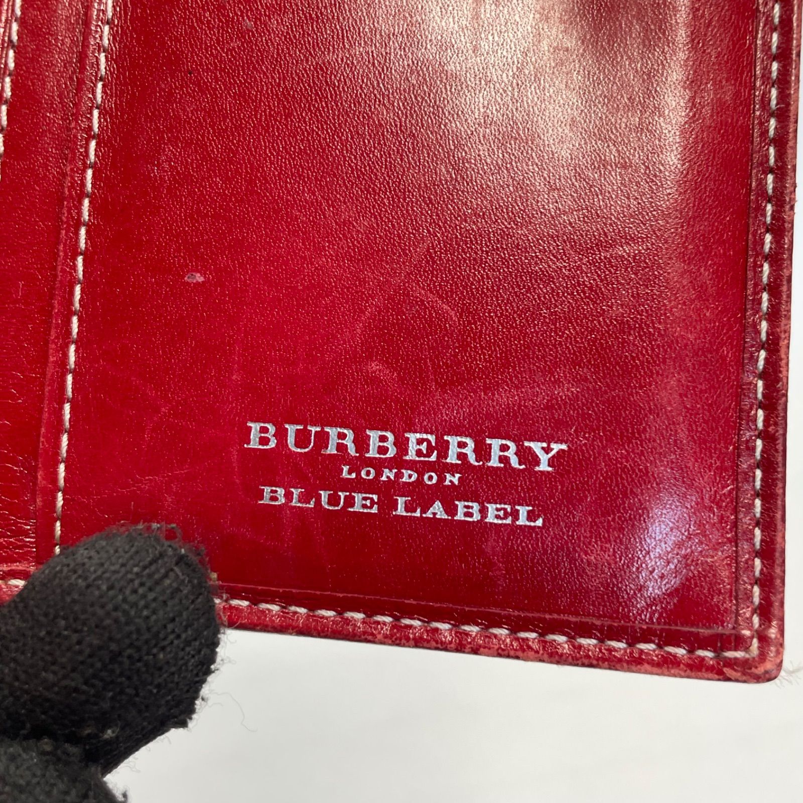 3546 BURBERRY バーバリー 折り財布 ノバチェック Wホック レッド