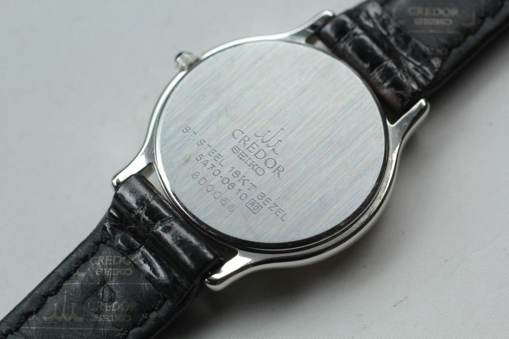 稼働品】SEIKO CREDOR 5A70-0610 18K 18金ゴールドベゼル クオーツ