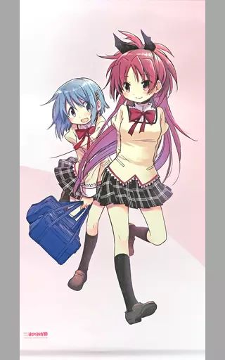 中古】タペストリー 美樹さやか＆佐倉杏子 蒼樹うめイラスト ビッグ