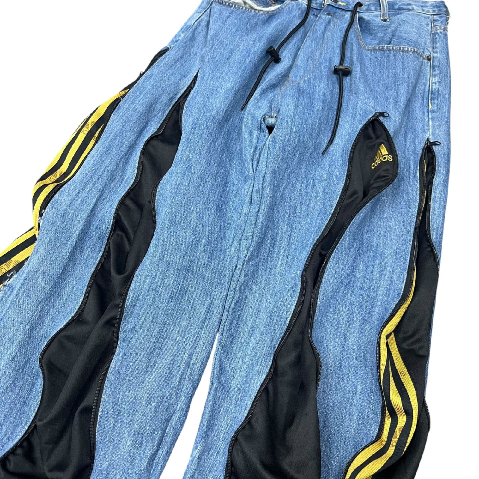 アディダス バギーフレアリメイクデニム リメイク 再構築 フレア