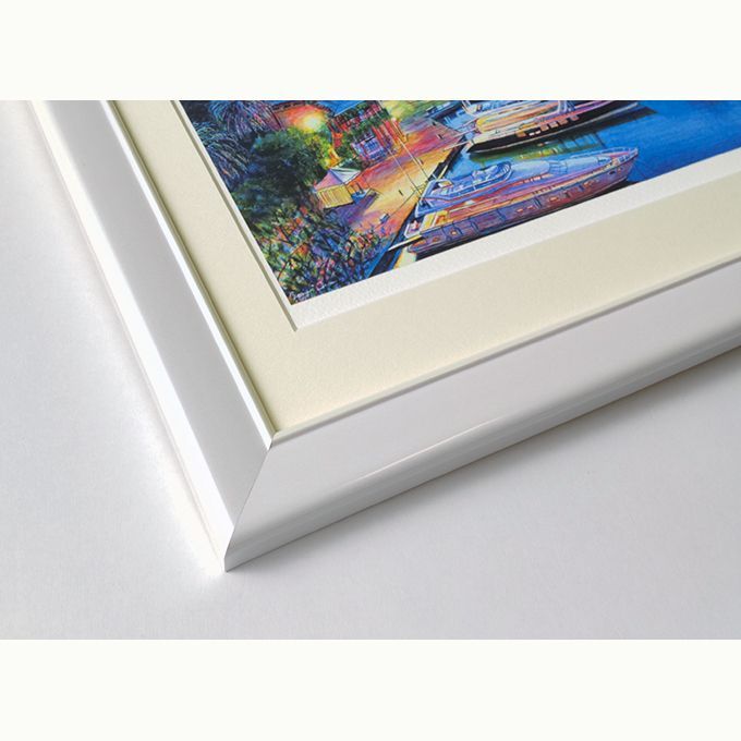 ポルトフィーノ ヨーロッパ地中海夕景風景画イタリア絵画額縁写実 海