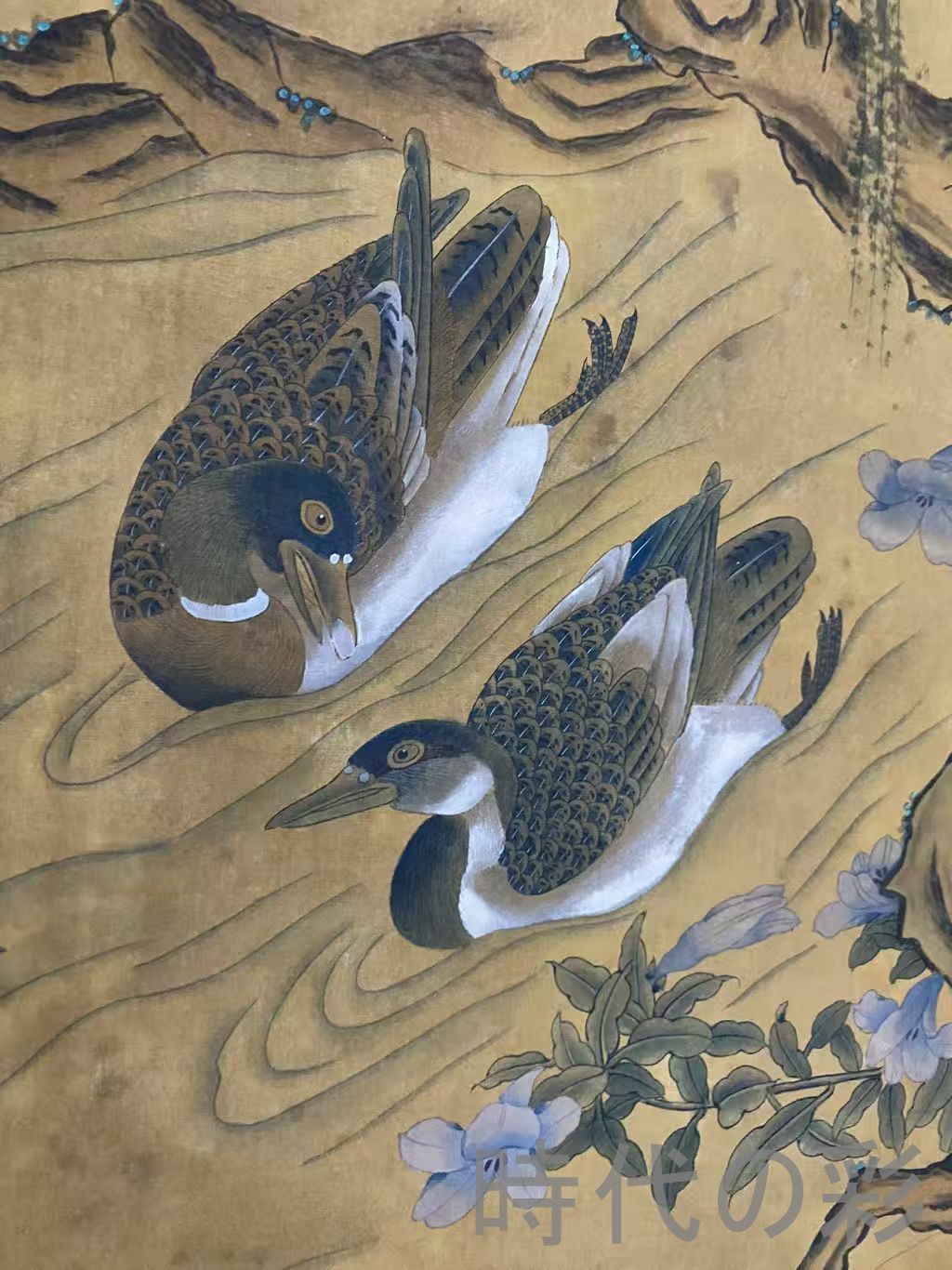 中国古美術・宋代・李迪款・花鳥画・絹布・三尺中堂画・肉筆・手描き